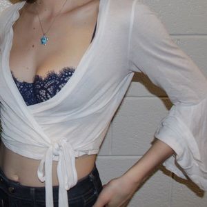 Free people bell sleeved crop top